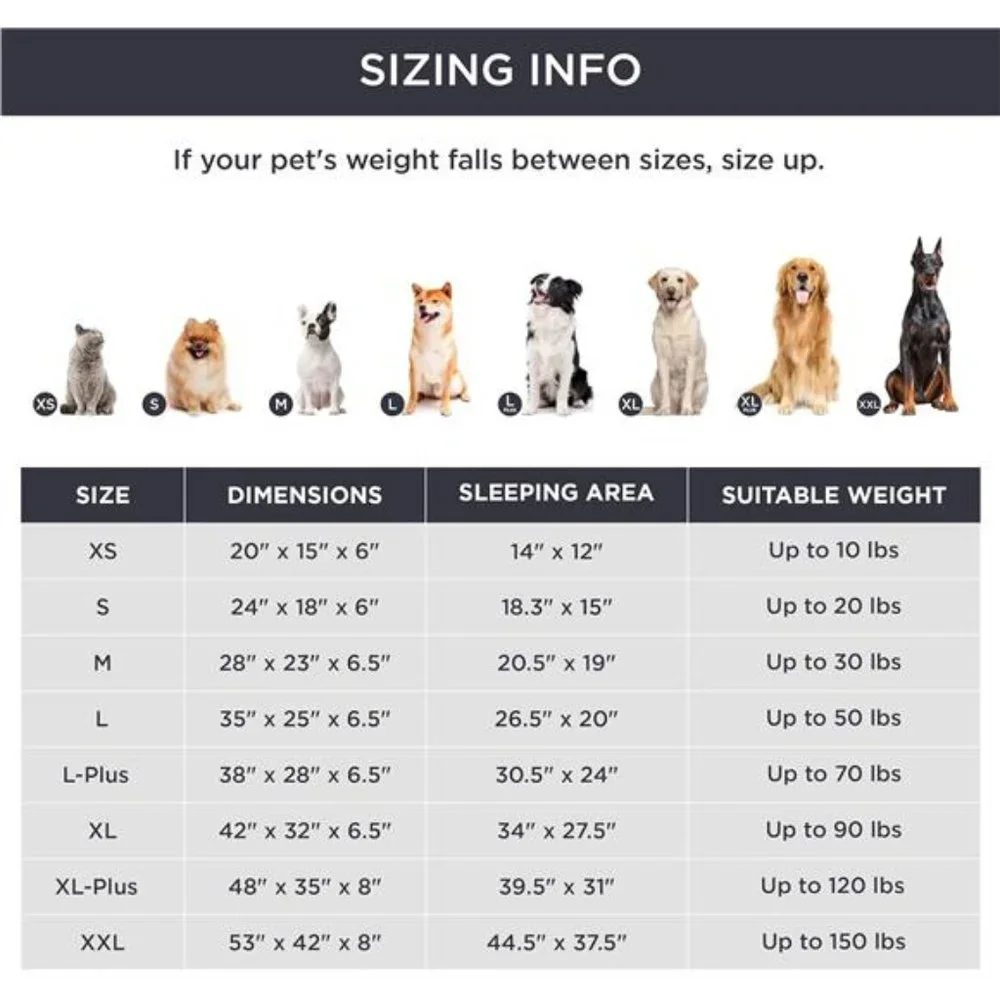 Orthopedic Dog Bed - Washable Dog Sofa Bed Large with Waterproof Lining, Grey